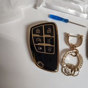 Key Fob Cover for‎ Chevy/GMC Key Shell Case Compatible with 2022 2021 Black